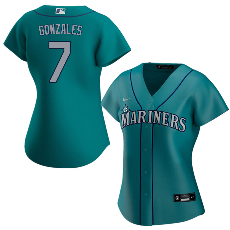 Nike Women #7 Marco Gonzales Seattle Mariners Baseball Jerseys Sale-Aqua